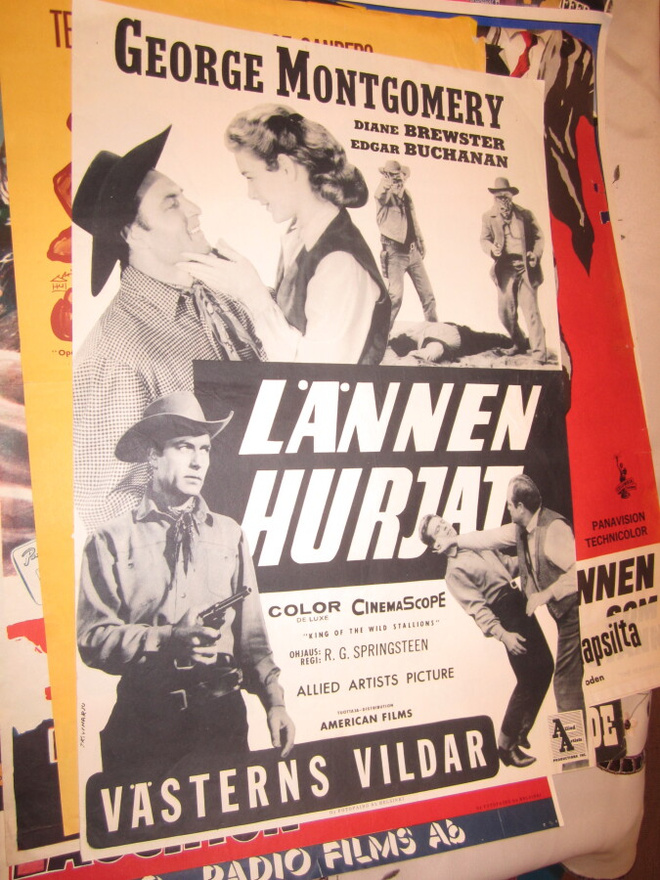 VANHA ORIG ELOKUVAJULISTE LÄNNEN HURJAT