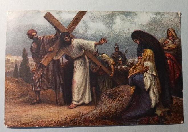 R. Leinweber pinx: Jeesus ristinsaatossa, p. 1923