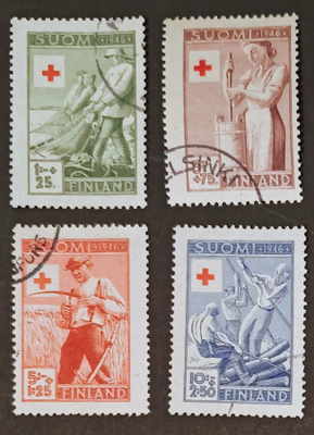 1946 Punainen Risti - leimattu sarja