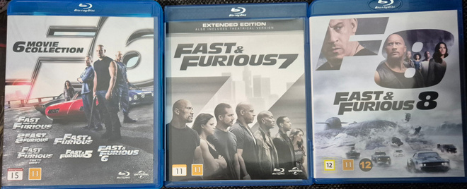 Fast furious 1-8 -Blu-Ray