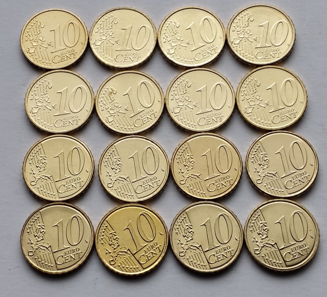 Suomi 10 c vuodet 1999 - 2014 yhteensä 16 kpl, UNC