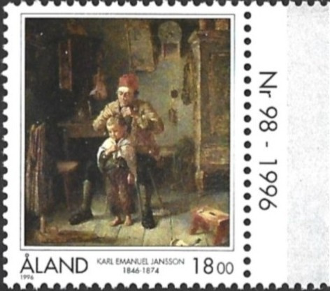 Ål 1996 Karl E Jansson 18,00 mk välilöpar numero ** LaPe 116