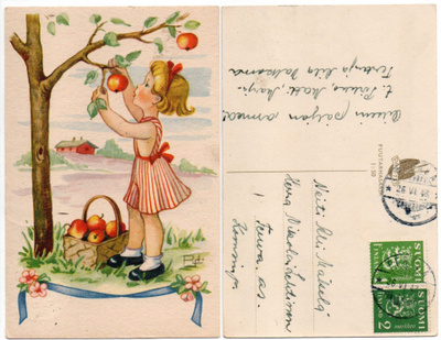 Vanha kortti, PALETTI Puutarhasarja, D. Ramstedt, v. 1948