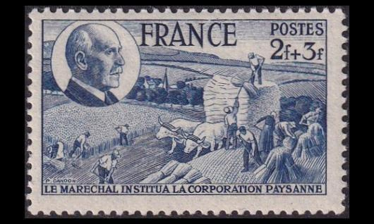 Ranska 620 ** Marsalkka Pétain 2 + 3 Fr (1944)
