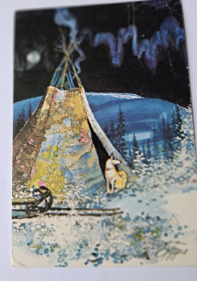 Omppu: koira kodan edessä, kulkenut 1980