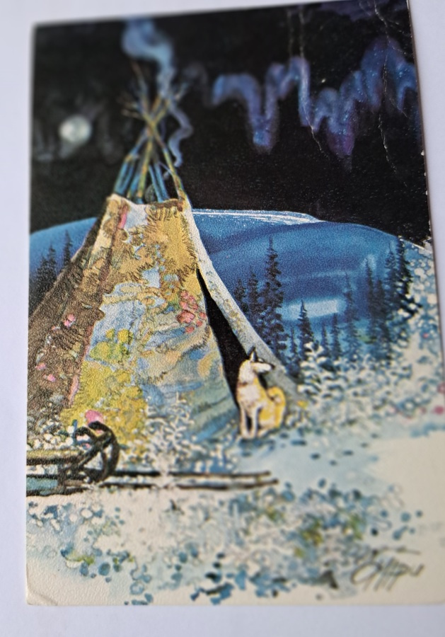 Omppu: koira kodan edessä, kulkenut 1980