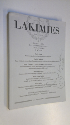 Lakimies 3-4/2016 : Suomalaisen lakimiesyhdistyksen aikak...