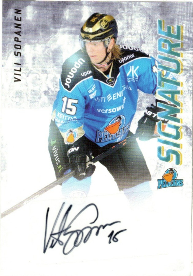 2015-16 Cardset VILI SOPANEN Pelicans Signature nimmari