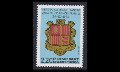 Andorra Fr 376 ** Yhteisprinssien kokous (1987)