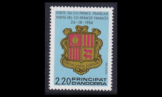 Andorra Fr 376 ** Yhteisprinssien kokous (1987)