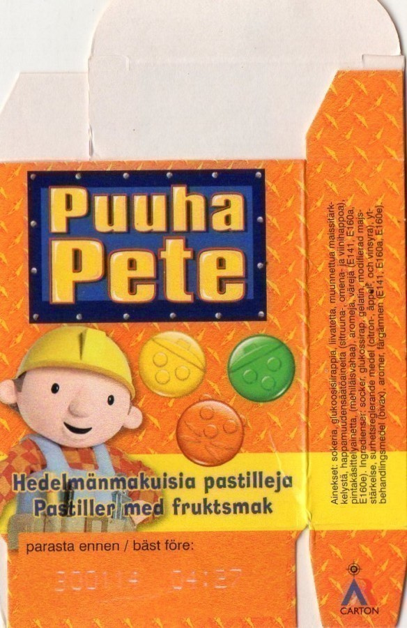 Puuha Pete. Hedelmänmakuisia pastilleja  Kisu  2009