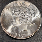 1 oz 999 Hopea raha Peace Dollar Tribute 1987 - pikkukuva 1