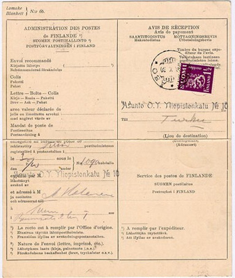 M30 1930 1,5mk viol.leijona saantitodistus
