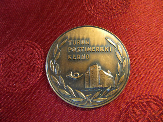 Turun Postimerkkikerho mitali 1989.