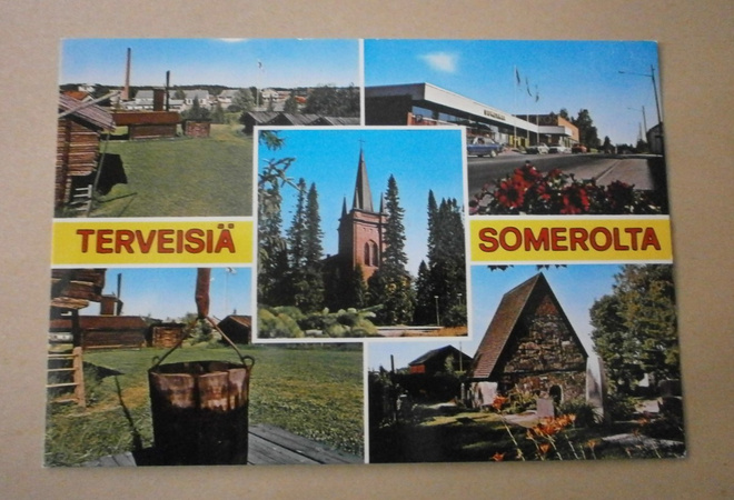 Somero, monikuvakortti, Terveisiä Somerolta, ei p.
