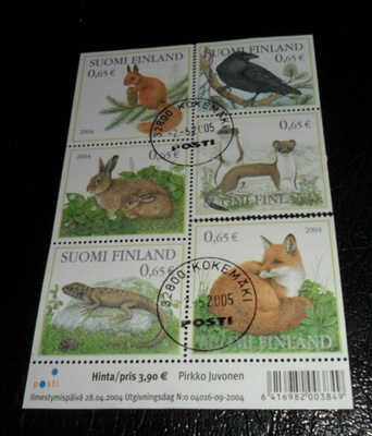 LAPE BL35 METSÄN ELÄIMIÄ .LOISTO LEIMAT.6 KPL.LEIMA 2.5.2005