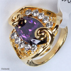 14 .. 14k Gold Fashion Itävallan Amethyst Crystal .. Sormus - pikkukuva 5