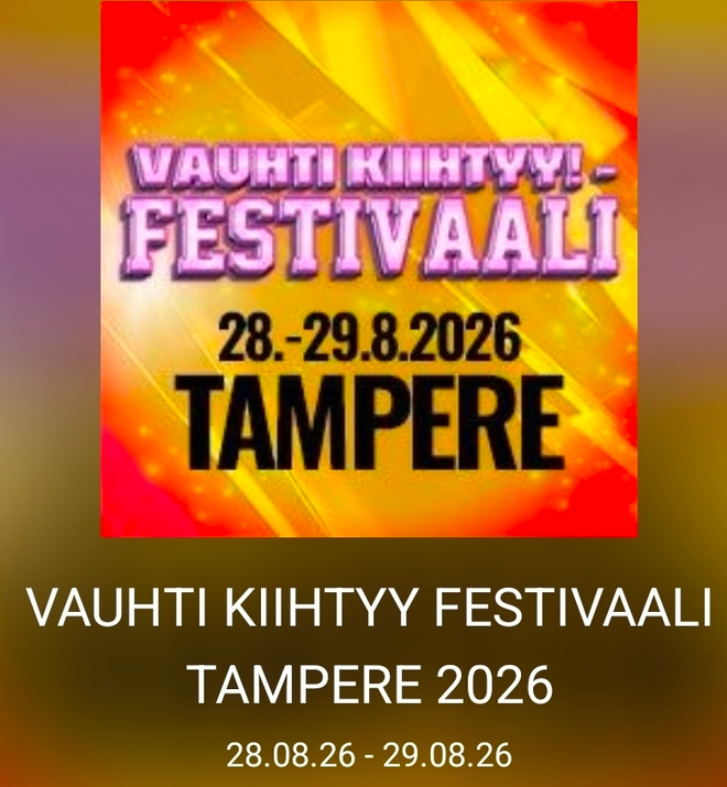 Vauhti kiihtyy Tampere 2026 kaverilippu 2pv | Huuto.net