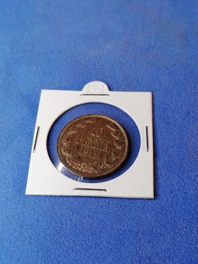 10 Penniä 1911 Leimakiiltoinen