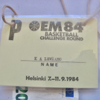 VANHA Kisapassi Koripallo EM-Kisat 1984 Helsinki Lehdistö - pikkukuva 1