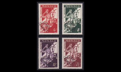 Monaco 486-9 ** Ennakkomitätöintimerkit Ritari (1954)
