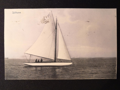 VANHA Postikortti Merimaisema Purjevene 1921
