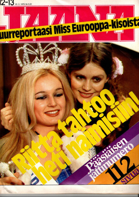 Jaana n:o 12/13 1978 Miss Eurooppa-kisat 13 sivua. Äiti & L