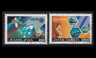 Jugoslavia 2273-4 o Europa liikenne ja viestintä (1988)