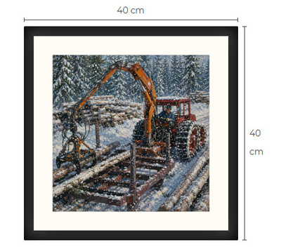 Uusi Metsäkone traktori art print 40 cm x 40 cm