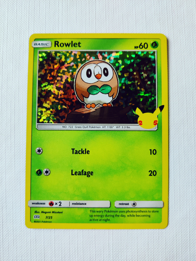 McDonalds 2021 Pokemon 25th Anniversary Holo - Rowlet
