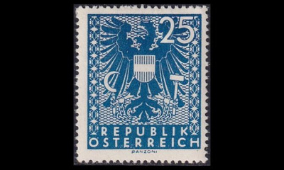 Itävalta 708 ** Käyttösarja vaakuna 25 Pfg (1945)