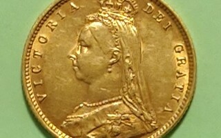 Englanti, 1/2 Sovereign 1892, Victoria kultaraha.