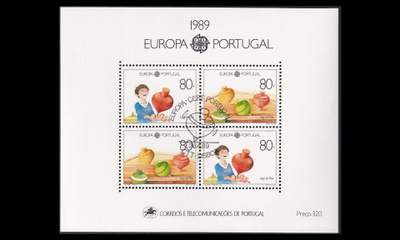 Portugali 1785-6BL64 o Europa lasten leikit (1989)