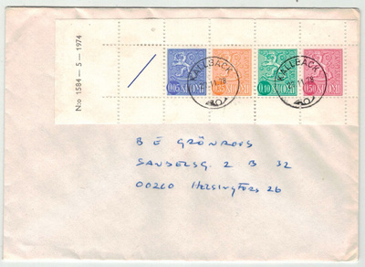 1974 AV 7 1584-5-1974 lehti kirjeellä