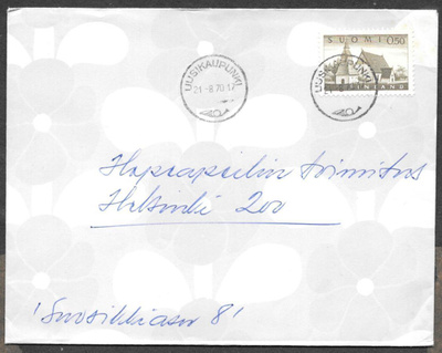 Postilähetys - Yl.m. 0,50 (LAPE 559) Uusikaupunki 21.8.1970