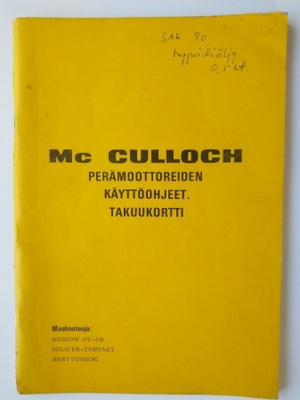 Mc Culloch perämoottoreiden käyttöohjeet 1960-luku