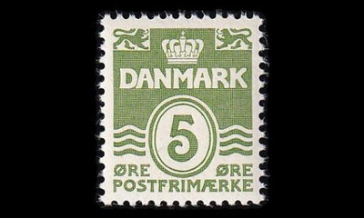 Tanska 198_II ** Aaltoviiva 5 öre (1933)