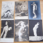 6 VANHAA Postikorttia Nude Alastomat Naiset 1900-luvun alku - pikkukuva 1
