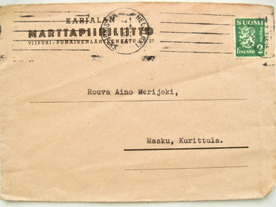 VANHA Virkakuori Karjalan Marttapiiriliitto Viipuri 1930-l