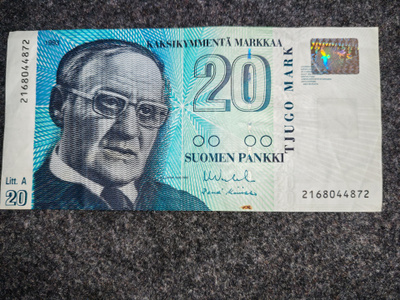 20 markkaa, seteli vuodelta 1993