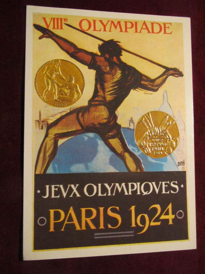 Pariisin Olympiakisojen juliste 1924. Postikortti