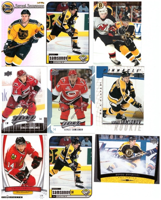 9 x SERGEI SAMSONOV Bruins, Blackhawks, Hurricanes