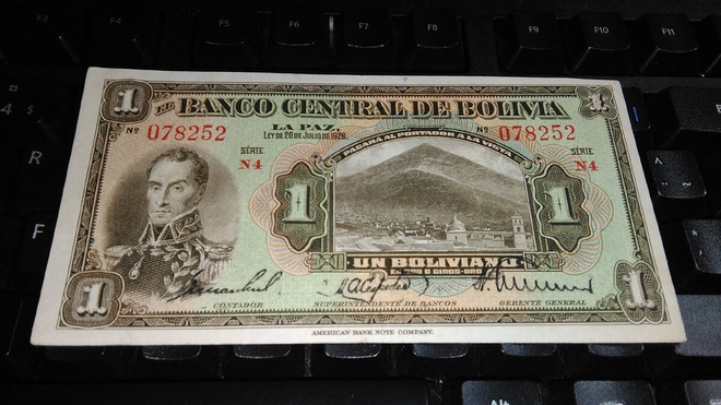 Bolivia 1 bolivano 1928 P118 sn252 XF-aUNC