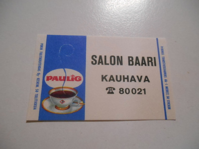 TT Etiketti Paulig Salon Baari Kauhava