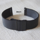 Musta 20mm mesh ranneke taittolukolla - pikkukuva 1