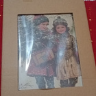 Lapset joulukuusen haussa vintage taulu - pikkukuva 5