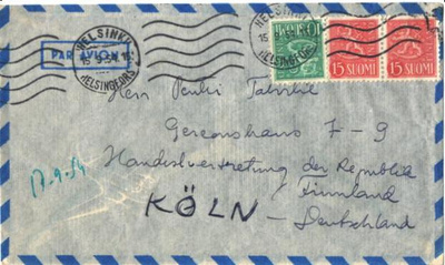 LENTOPOSTI HELSNKI-KÖLN SAKSA