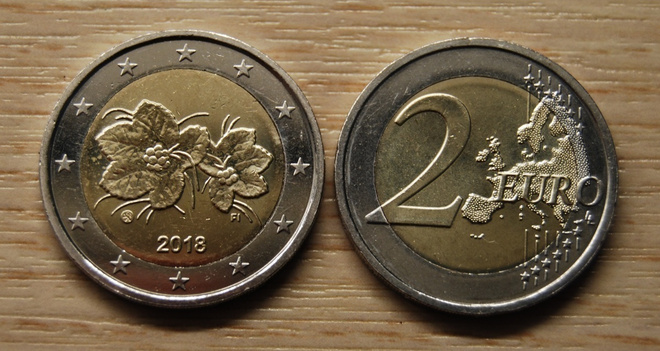 Suomen 2€ tavallinen kolikko v. 2018