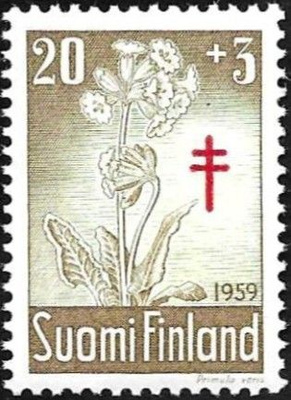 1959 TUB merkki Kevätesikko 20 + 3 mk ** LaPe 510