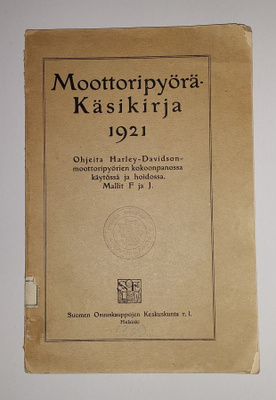 Moottoripyörä-Käsikirja 1921 Harley-Davidson malli F ja J